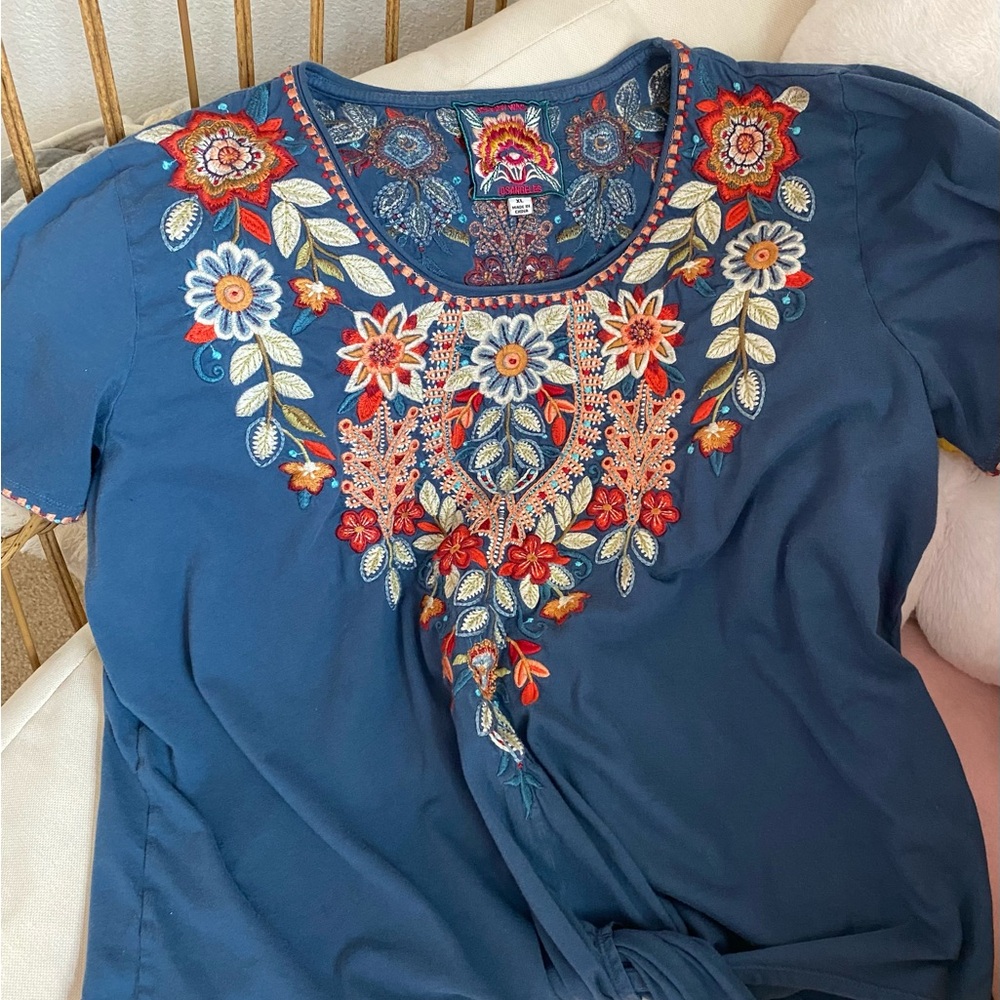 JOHNNY WAS WOMENS Cuff Sleeve top